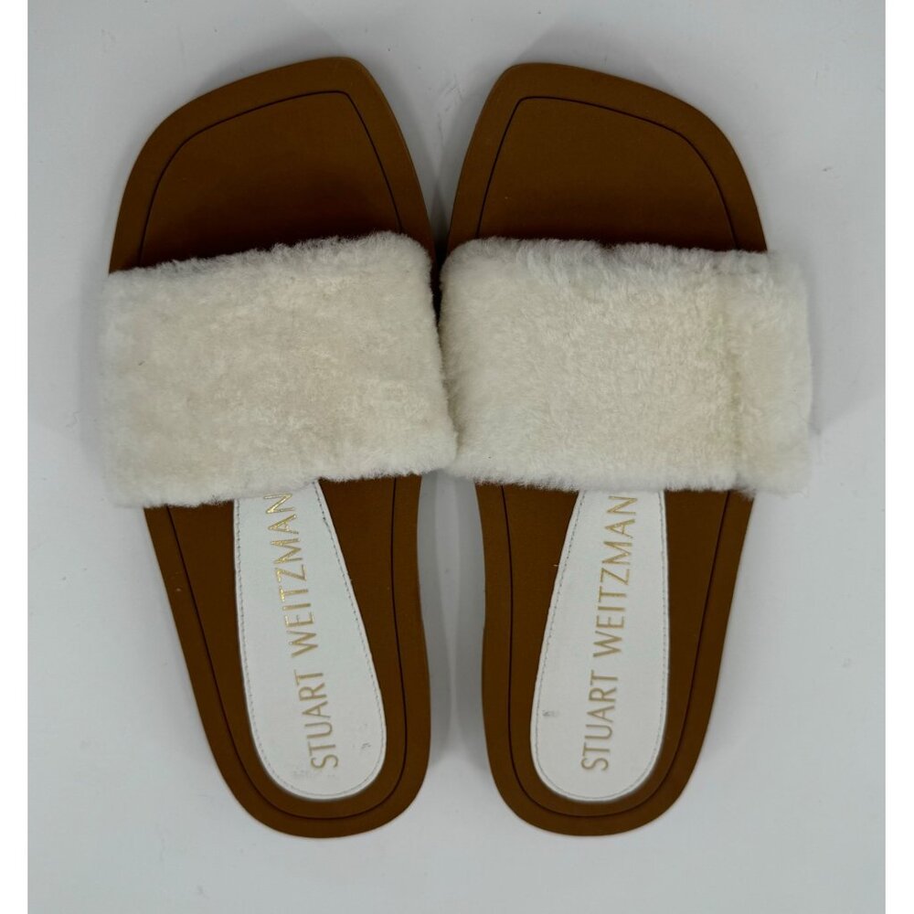 Stuart Weitzman Women's Cammy Shearling Slide Sandals 5B US